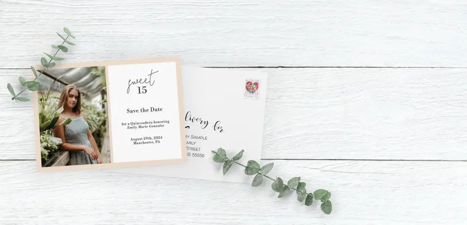 Save the Date Card with Optional Guest Addressing Service