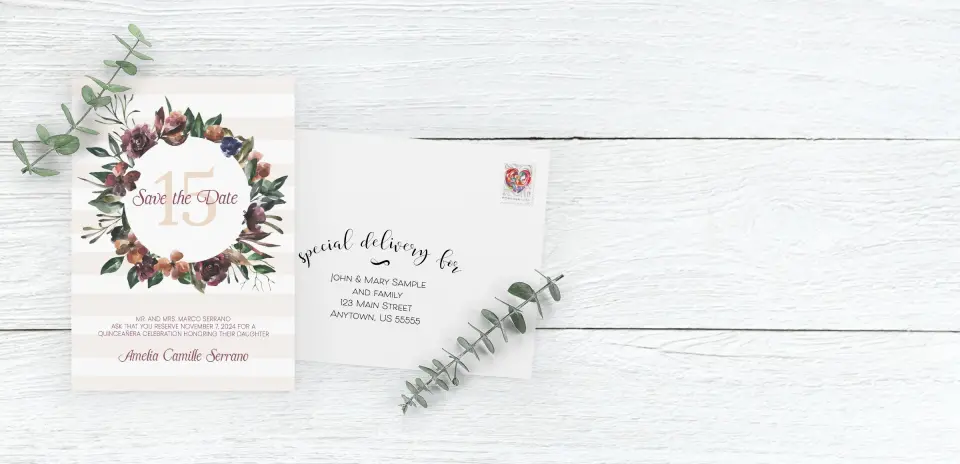 Save the Date Card with Optional Guest Addressing Service