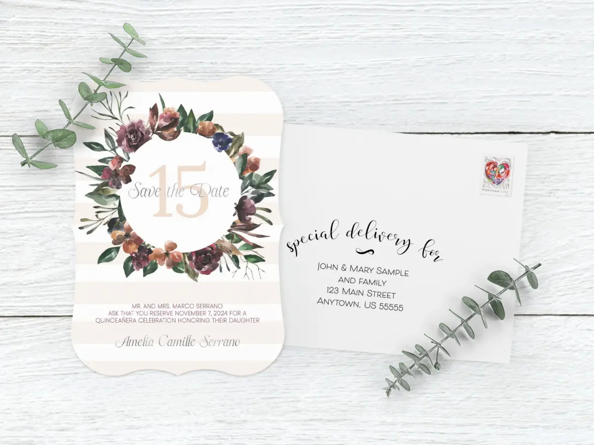 Save the Date Card with Optional Guest Addressing Service