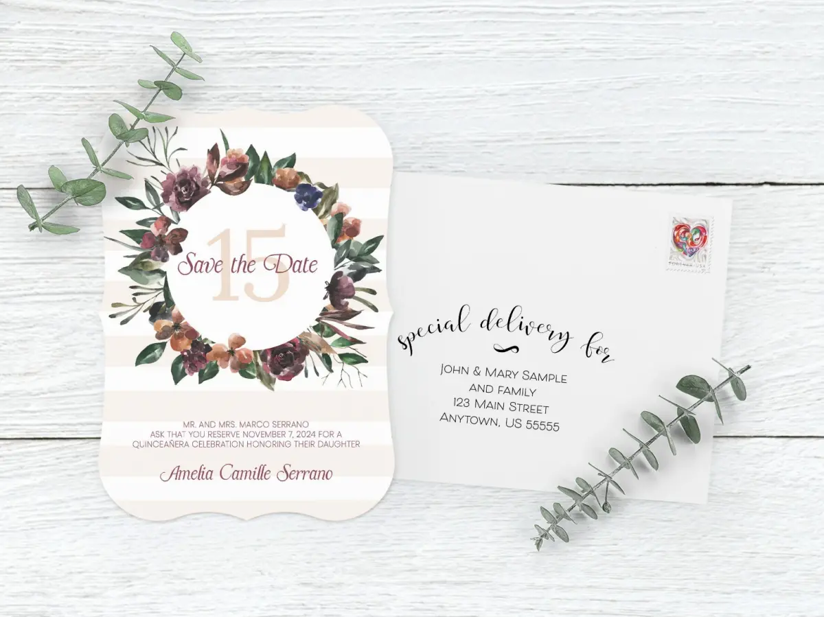 Save the Date Card with Optional Guest Addressing Service