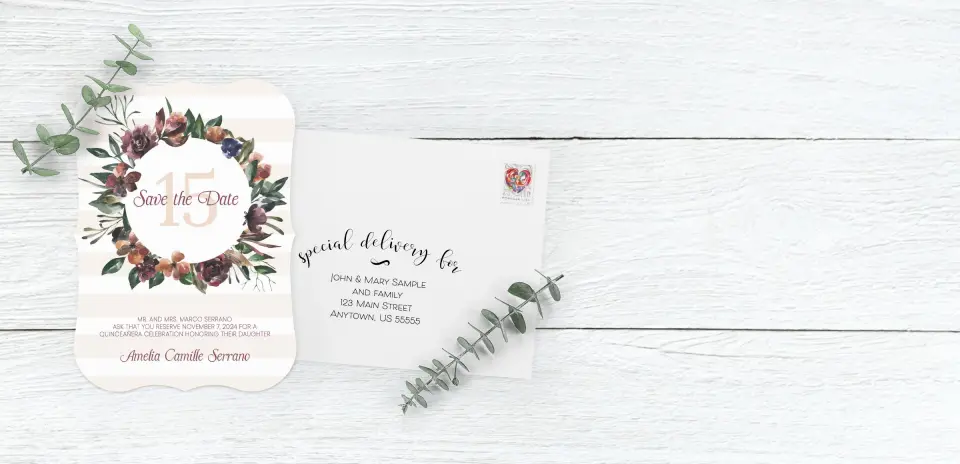 Save the Date Card with Optional Guest Addressing Service