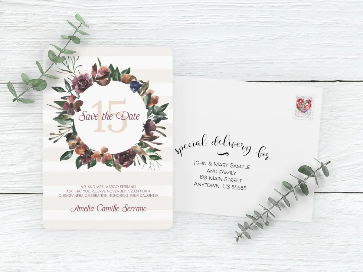 Save the Date Card with Optional Guest Addressing Service