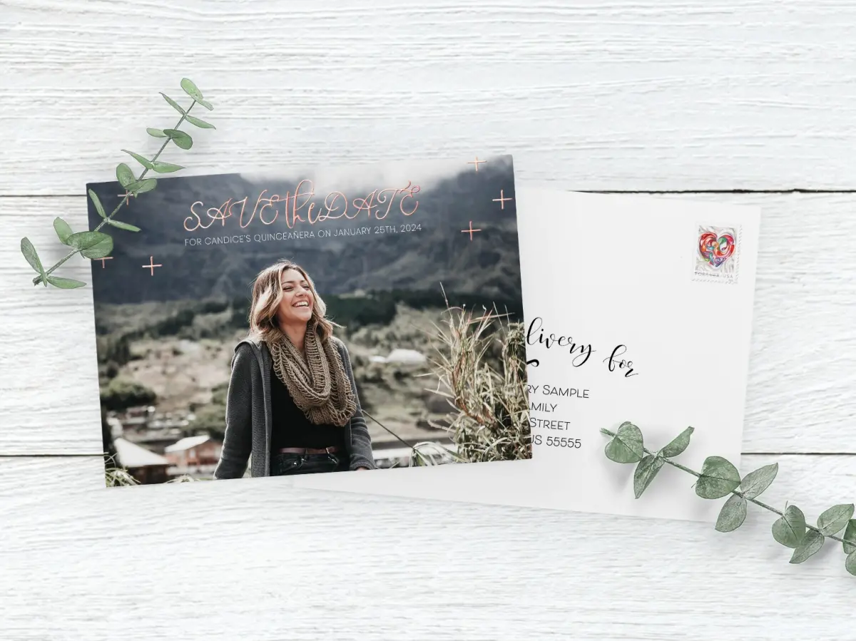 Save the Date Card with Optional Guest Addressing Service