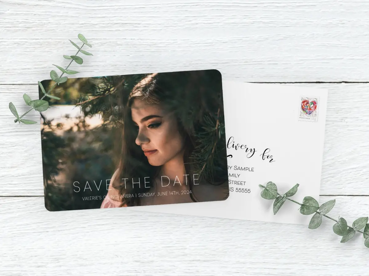 Save the Date Card with Optional Guest Addressing Service