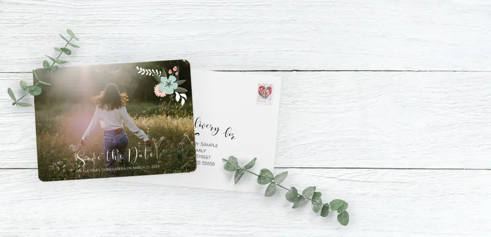 Save the Date Card with Optional Guest Addressing Service
