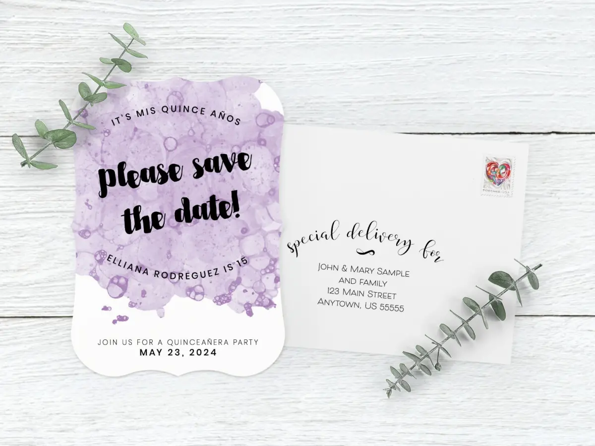 Save the Date Card with Optional Guest Addressing Service