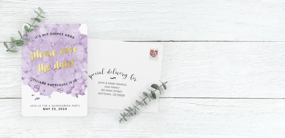 Save the Date Card with Optional Guest Addressing Service