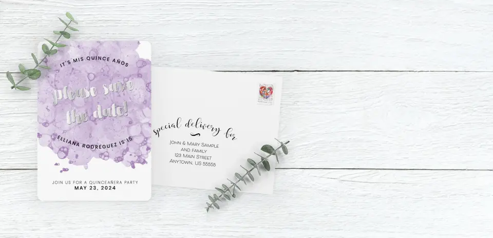 Save the Date Card with Optional Guest Addressing Service