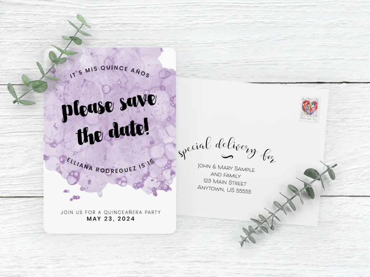 Save the Date Card with Optional Guest Addressing Service