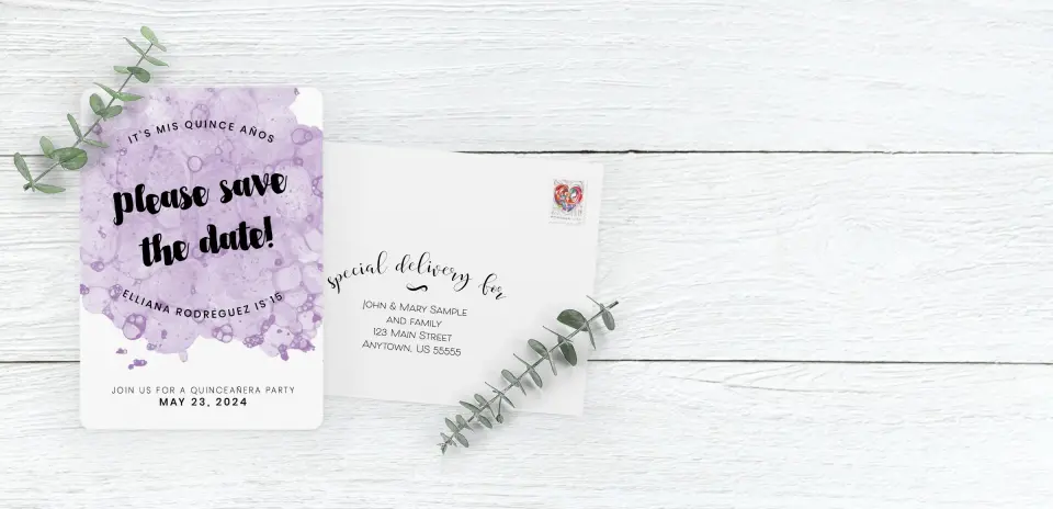 Save the Date Card with Optional Guest Addressing Service
