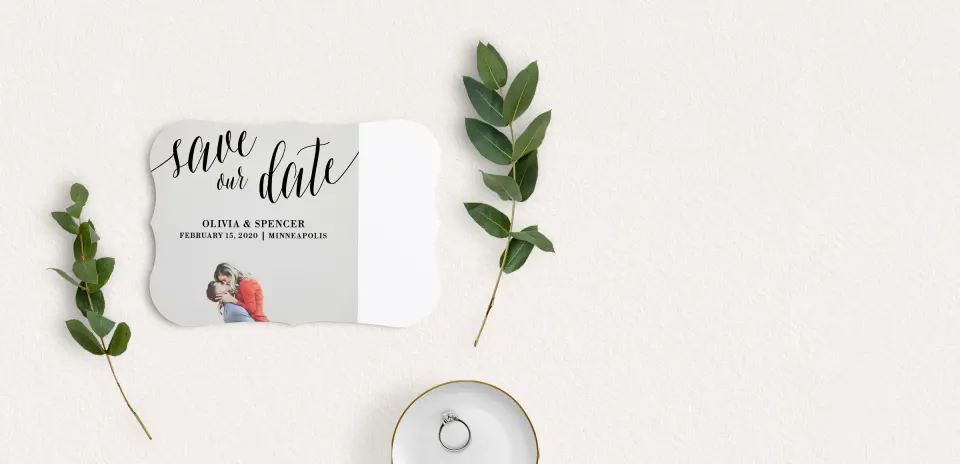 Save the Date Card with Optional Guest Addressing Service