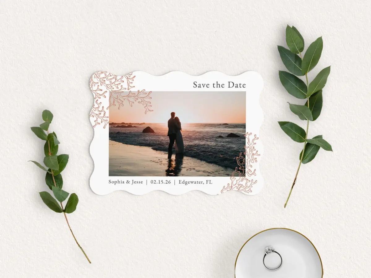 Save the Date Card with Optional Guest Addressing Service