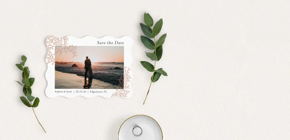 Save the Date Card with Optional Guest Addressing Service