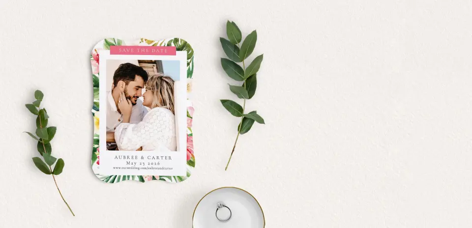 Save the Date Card with Optional Guest Addressing Service