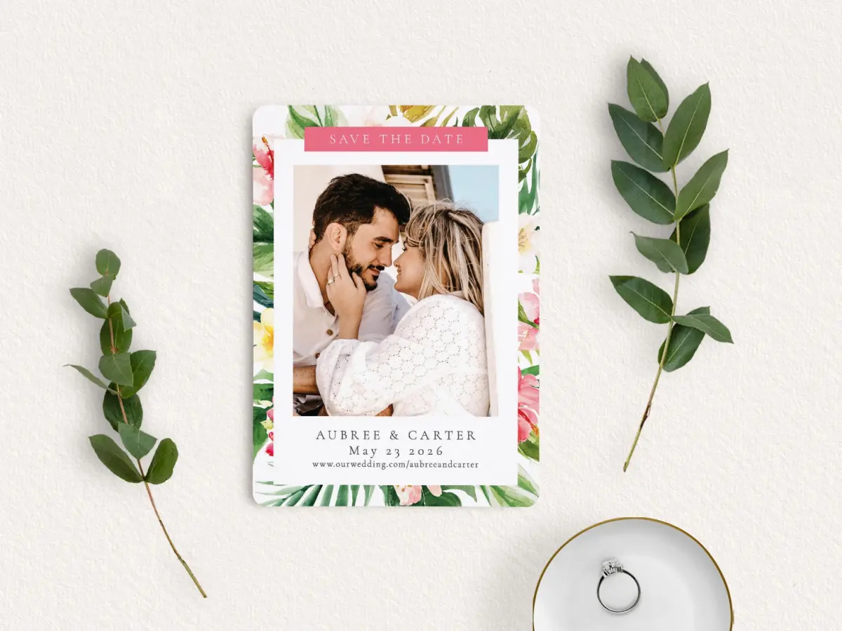 Save the Date Card with Optional Guest Addressing Service