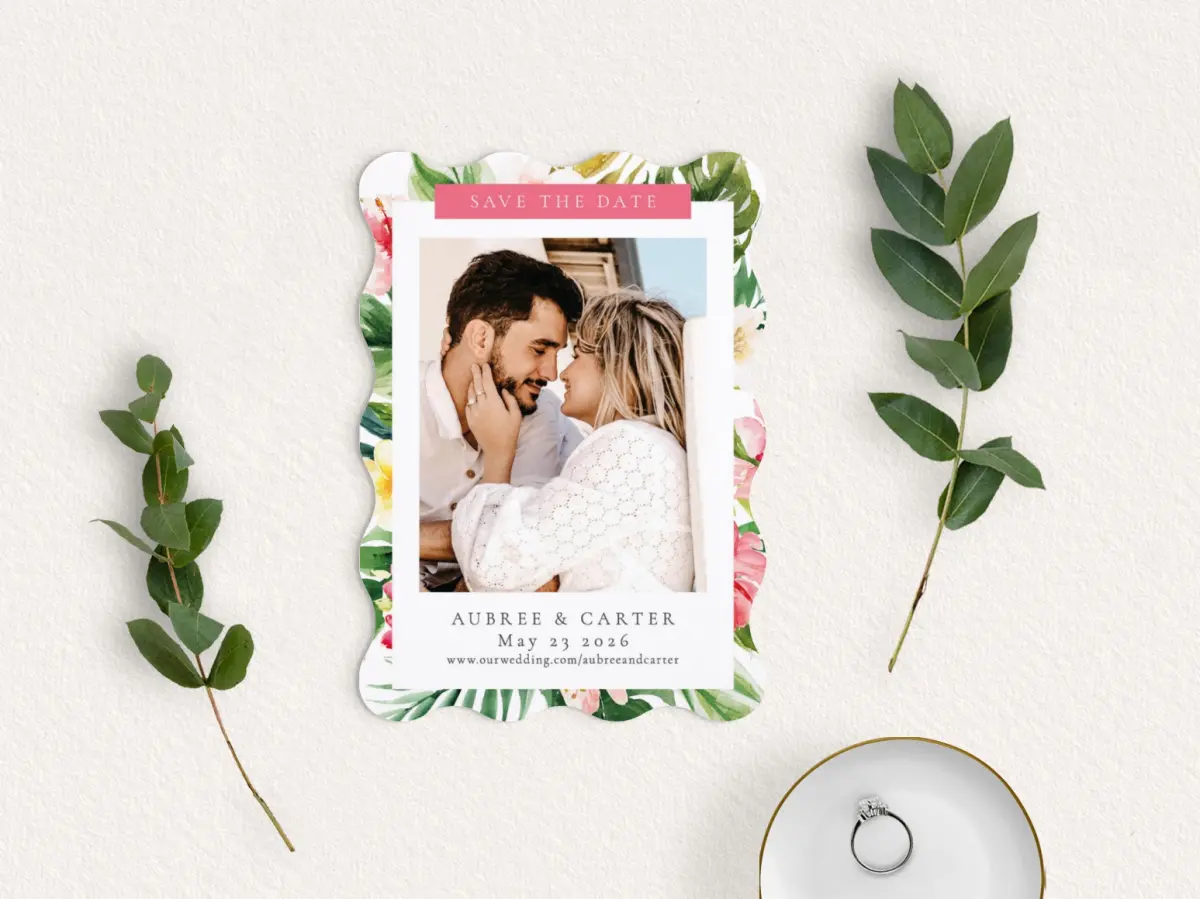 Save the Date Card with Optional Guest Addressing Service