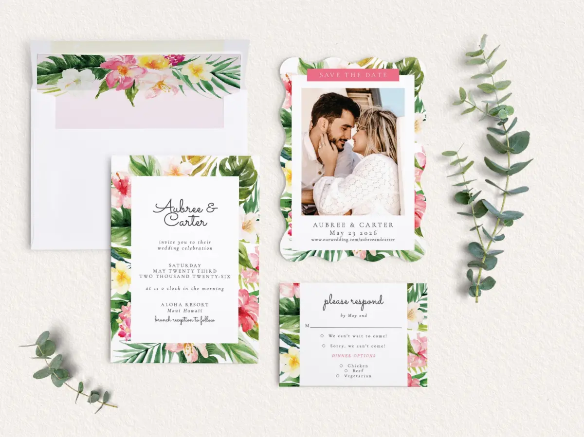 Front of Save the Date Card