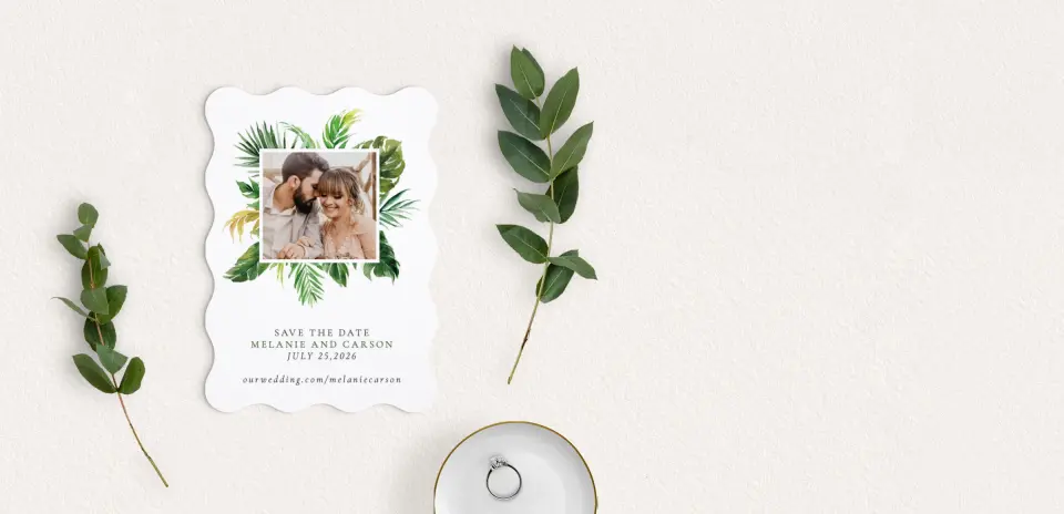 Save the Date Card with Optional Guest Addressing Service