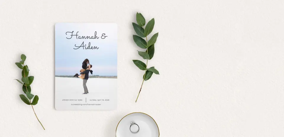 Save the Date Card with Optional Guest Addressing Service