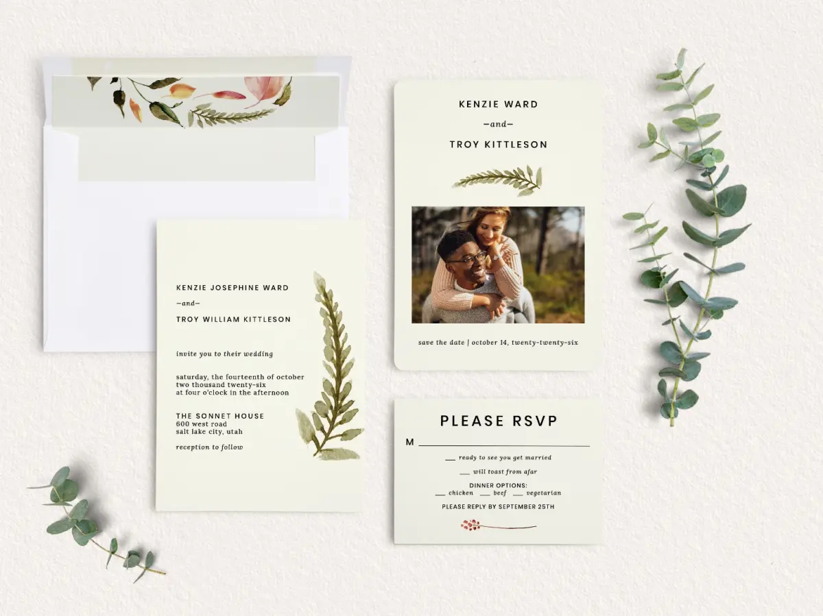 Front of Save the Date Card