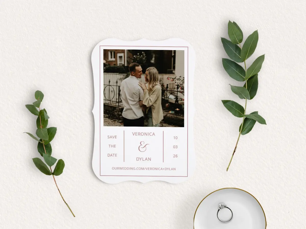 Save the Date Card with Optional Guest Addressing Service