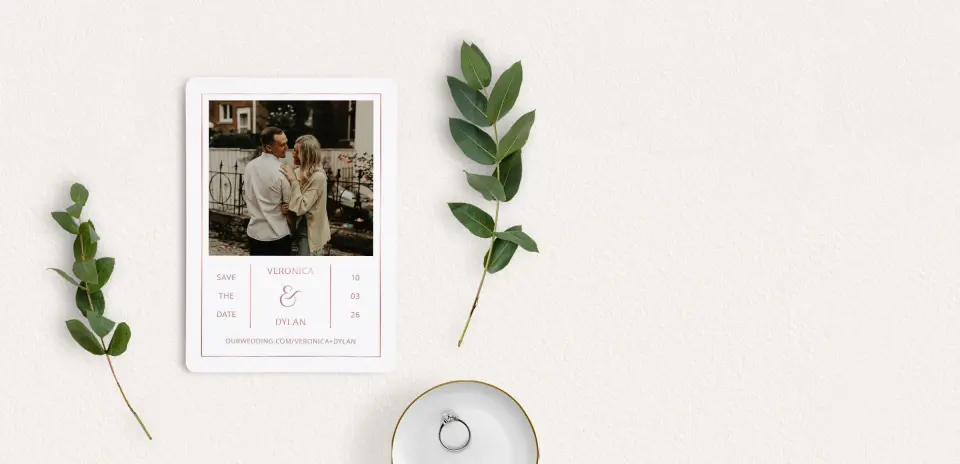 Save the Date Card with Optional Guest Addressing Service