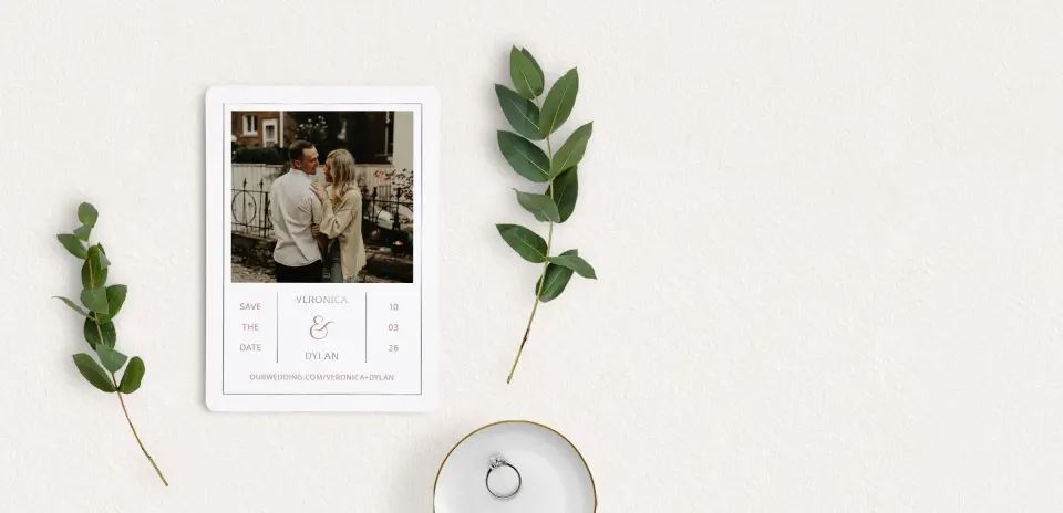 Save the Date Card with Optional Guest Addressing Service