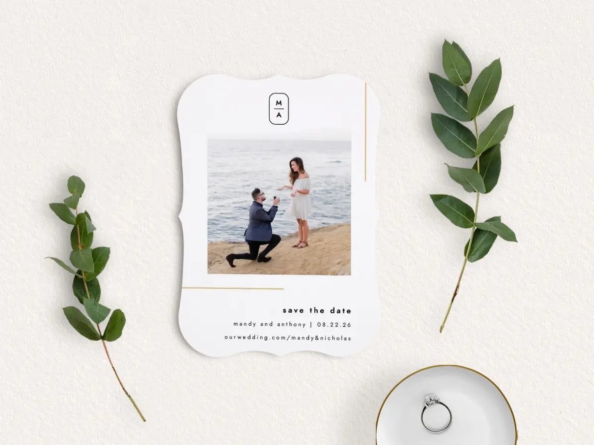 Save the Date Card with Optional Guest Addressing Service