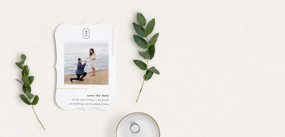 Save the Date Card with Optional Guest Addressing Service
