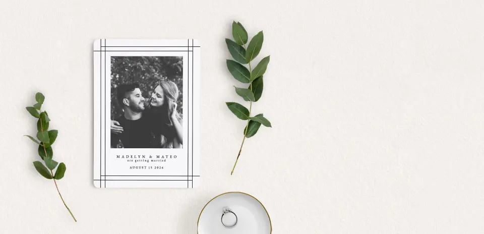 Save the Date Card with Optional Guest Addressing Service