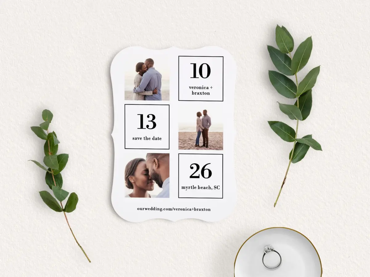 Save the Date Card with Optional Guest Addressing Service