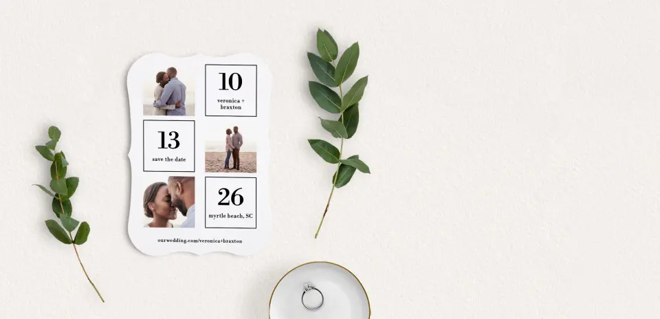 Save the Date Card with Optional Guest Addressing Service