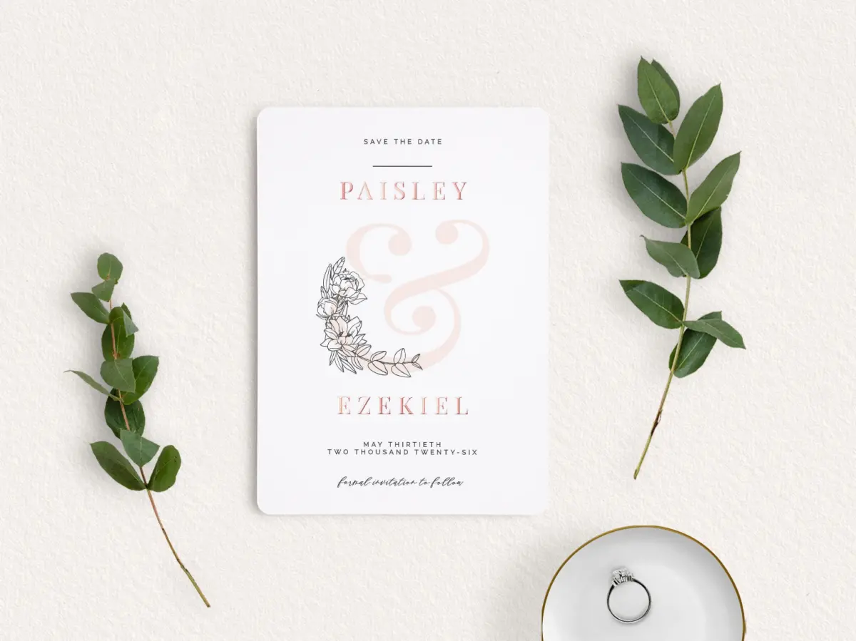 Save the Date Card with Optional Guest Addressing Service