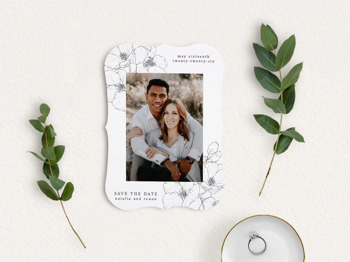 Save the Date Card with Optional Guest Addressing Service