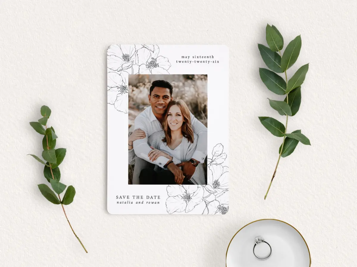 Save the Date Card with Optional Guest Addressing Service