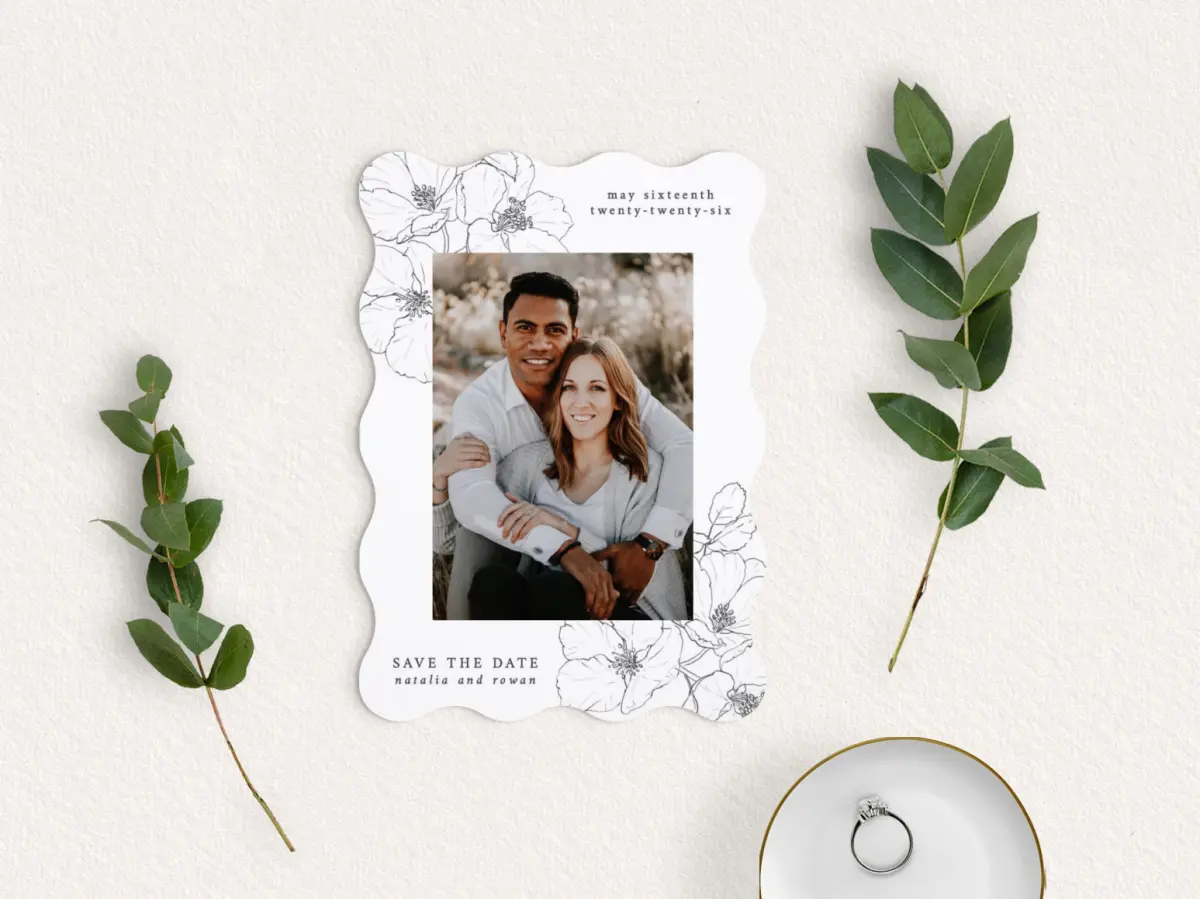Save the Date Card with Optional Guest Addressing Service