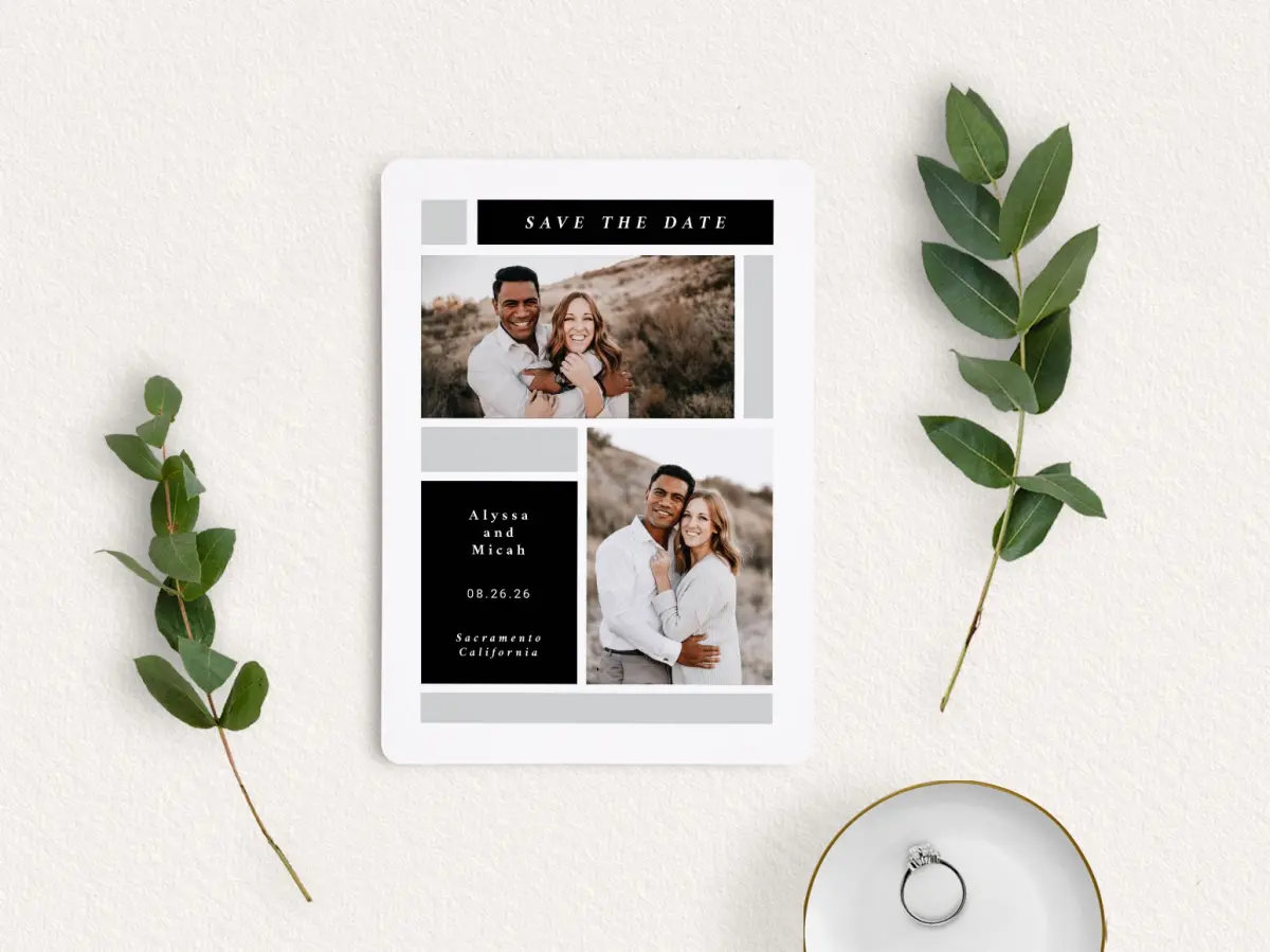Save the Date Card with Optional Guest Addressing Service