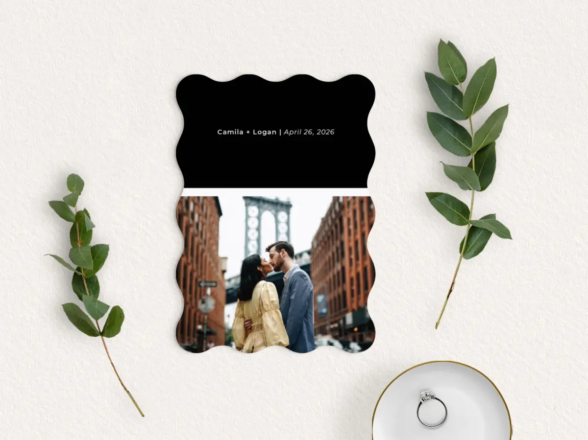 Save the Date Card with Optional Guest Addressing Service