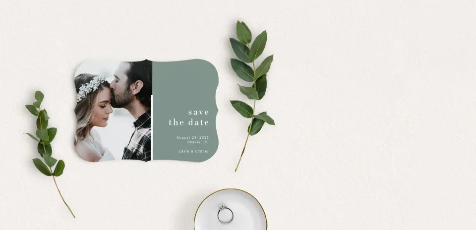 Save the Date Card with Optional Guest Addressing Service