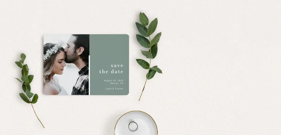 Save the Date Card with Optional Guest Addressing Service