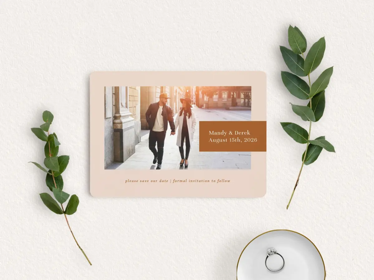 Save the Date Card with Optional Guest Addressing Service