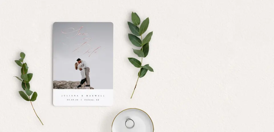 Save the Date Card with Optional Guest Addressing Service