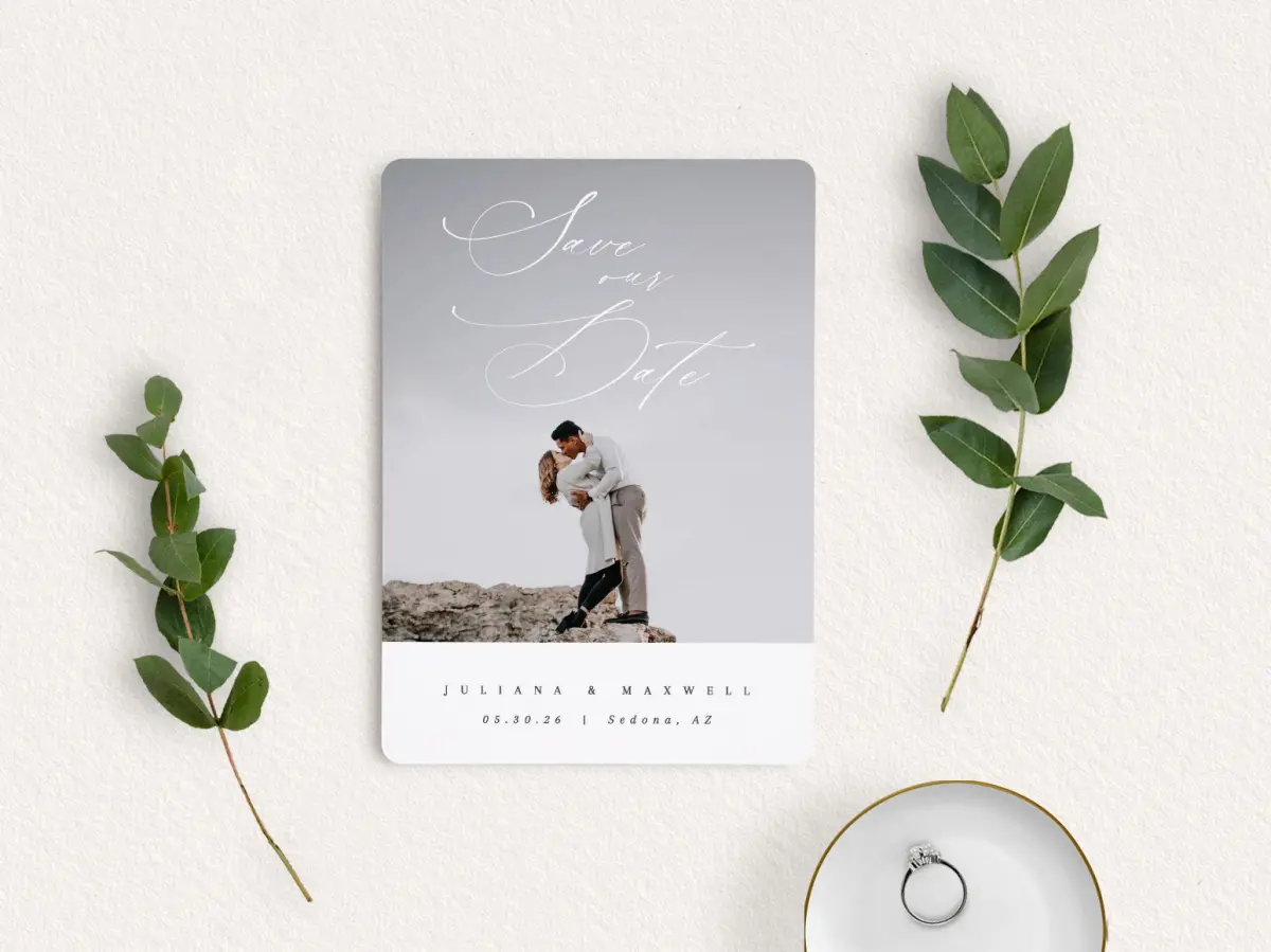 Save the Date Card with Optional Guest Addressing Service