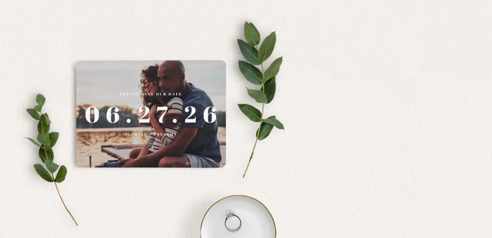 Save the Date Card with Optional Guest Addressing Service