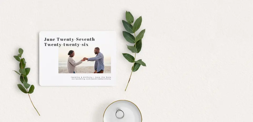 Save the Date Card with Optional Guest Addressing Service