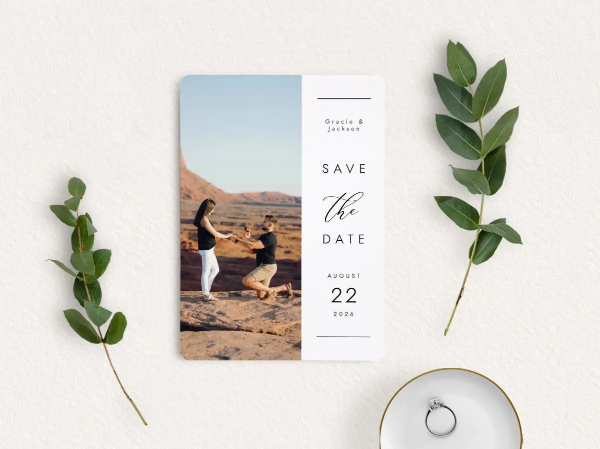 Save the Date Card with Optional Guest Addressing Service