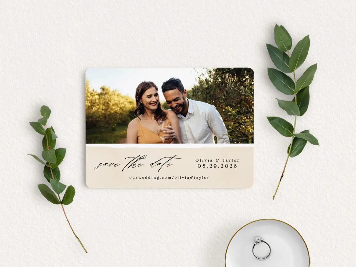 Save the Date Card with Optional Guest Addressing Service