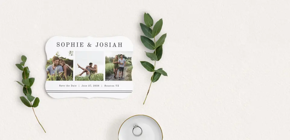 Save the Date Card with Optional Guest Addressing Service