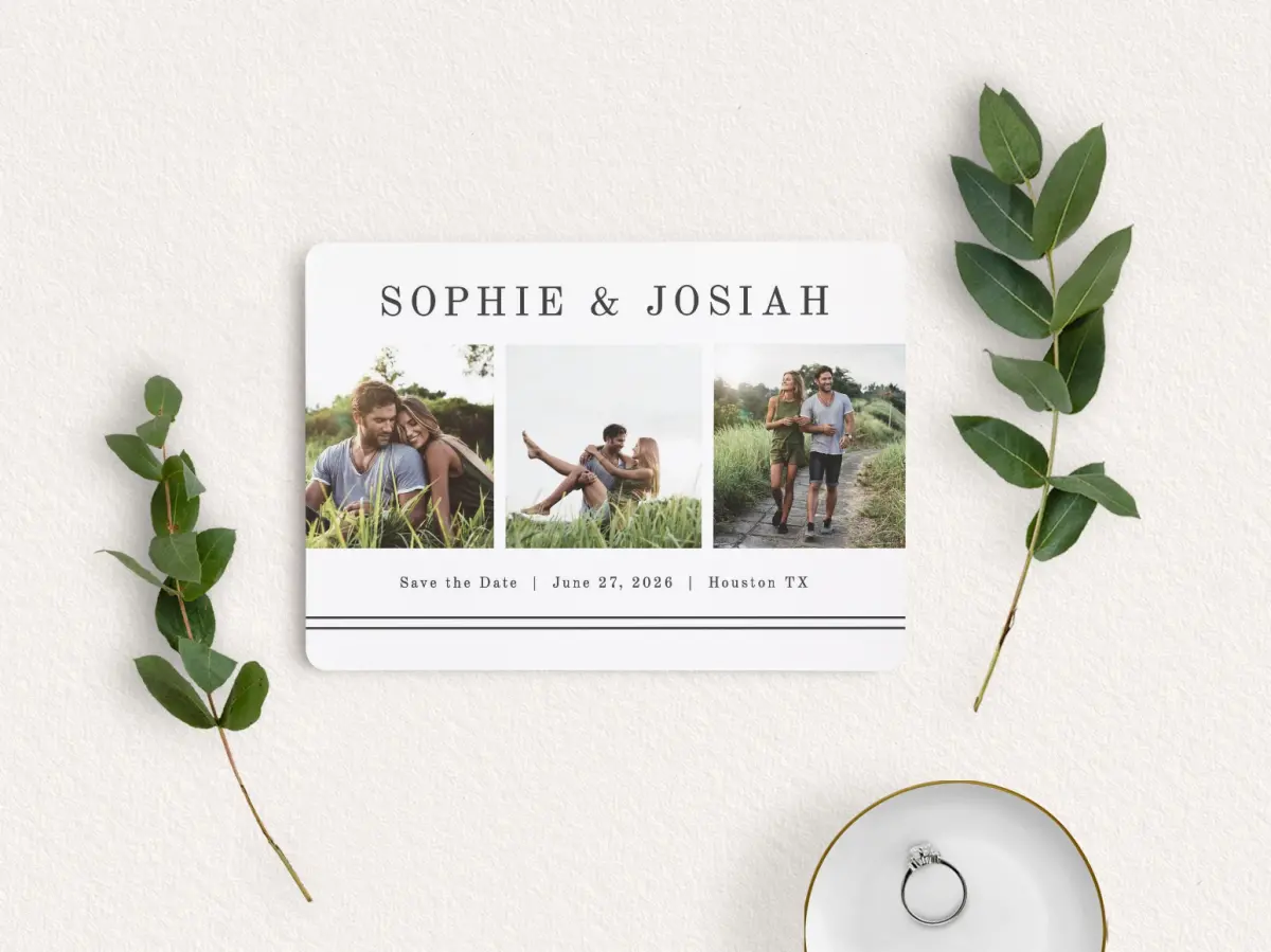 Save the Date Card with Optional Guest Addressing Service