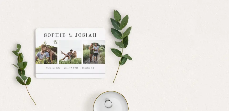 Save the Date Card with Optional Guest Addressing Service